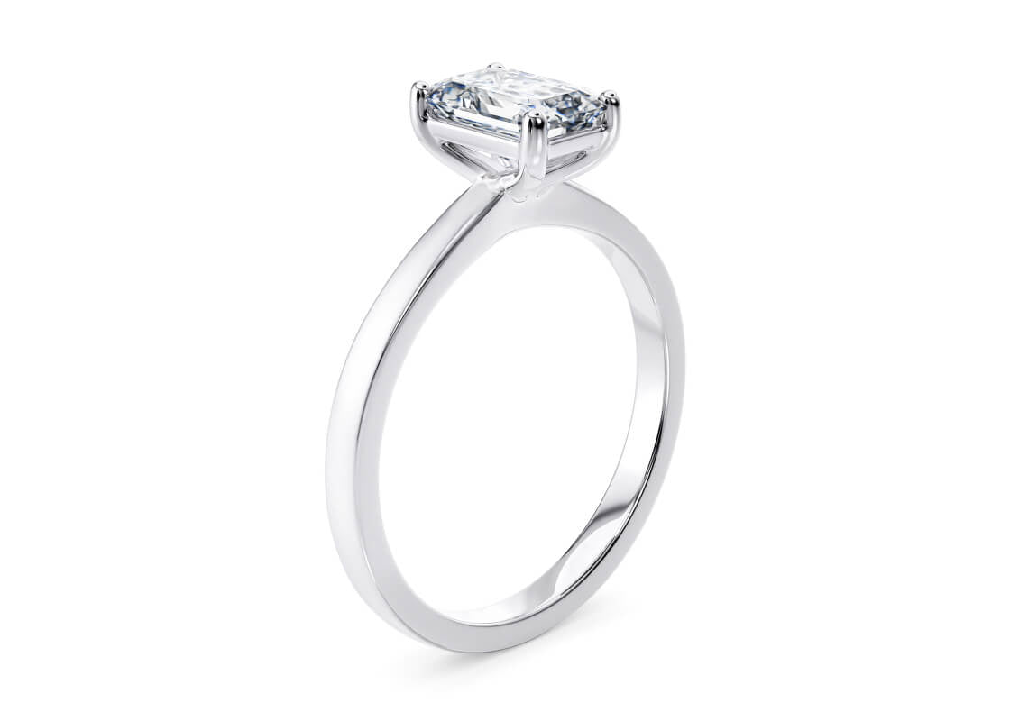 1477 Classic Solitaire Platinum Emerald Engagement Ring