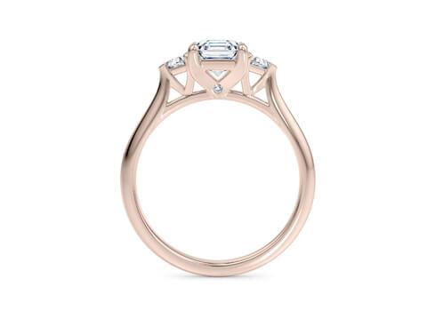 Paris Trilogy Rose Gold 18k Asscher Engagement Ring