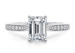 Victoria Diamond Band Platinum Emerald Engagement Ring