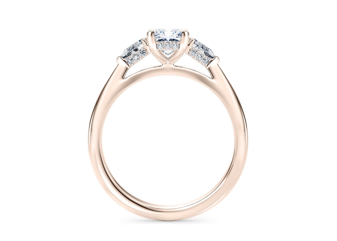 Florence Trilogy Rose Gold 18k Radiant Engagement Ring