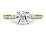 Victoria Diamond Band Yellow Gold 18k Asscher Engagement Ring