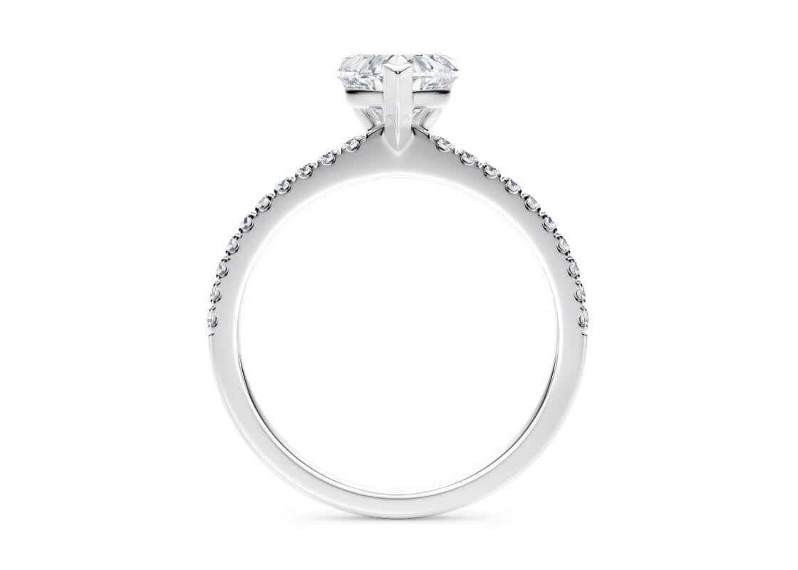 Aria Diamond Band Platinum Heart Engagement Ring