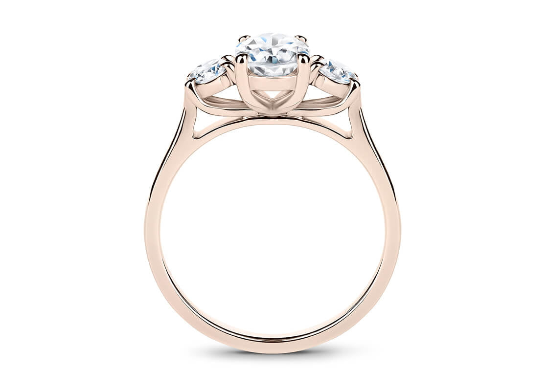 Roma Trilogy Rose Gold 18k Oval Engagement Ring