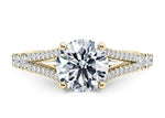 Oxford Diamond Band Yellow Gold 18k Round Engagement Ring