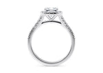 Battersea Halo Platinum Cushion Engagement Ring