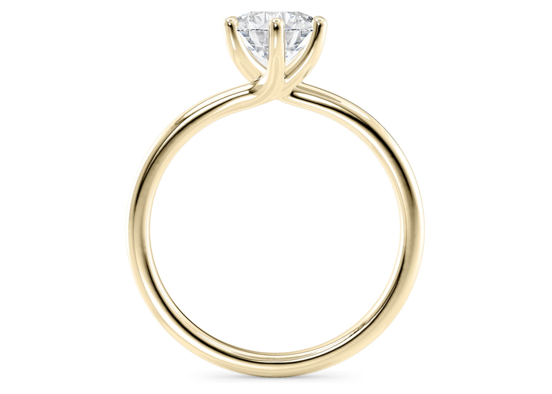 Zeta Solitaire Yellow Gold 18k Round Engagement Ring