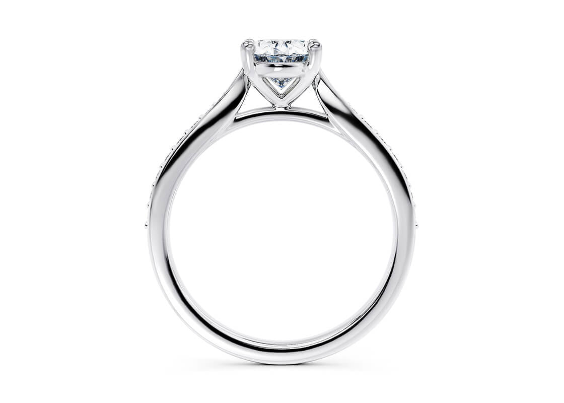 Victoria Diamond Band Platinum Oval Engagement Ring