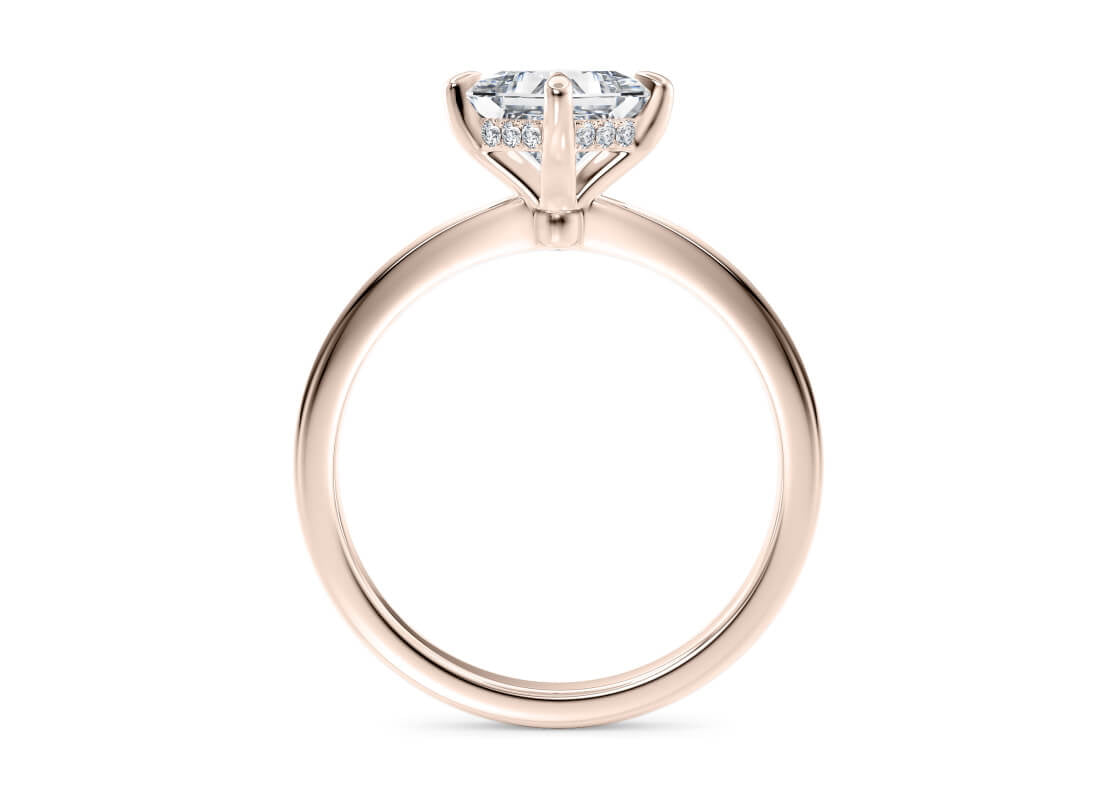 Starlight Compass Solitaire Rose Gold 18k Princess Engagement Ring