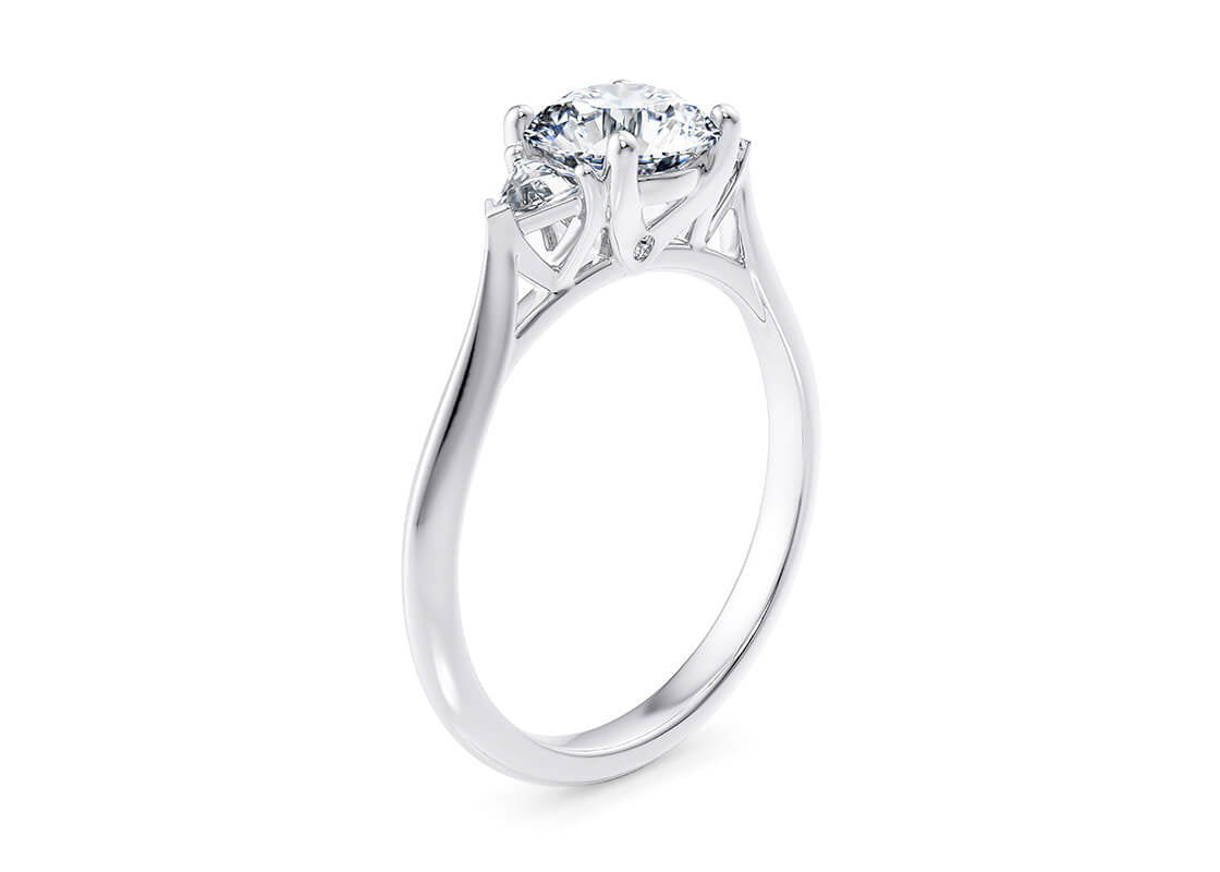 Paris Trilogy Platinum Round Engagement Ring