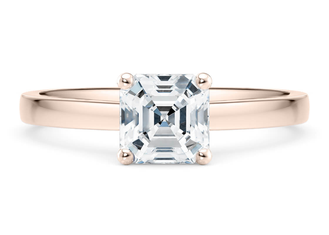 1477 Classic Solitaire Rose Gold 18k Asscher Engagement Ring