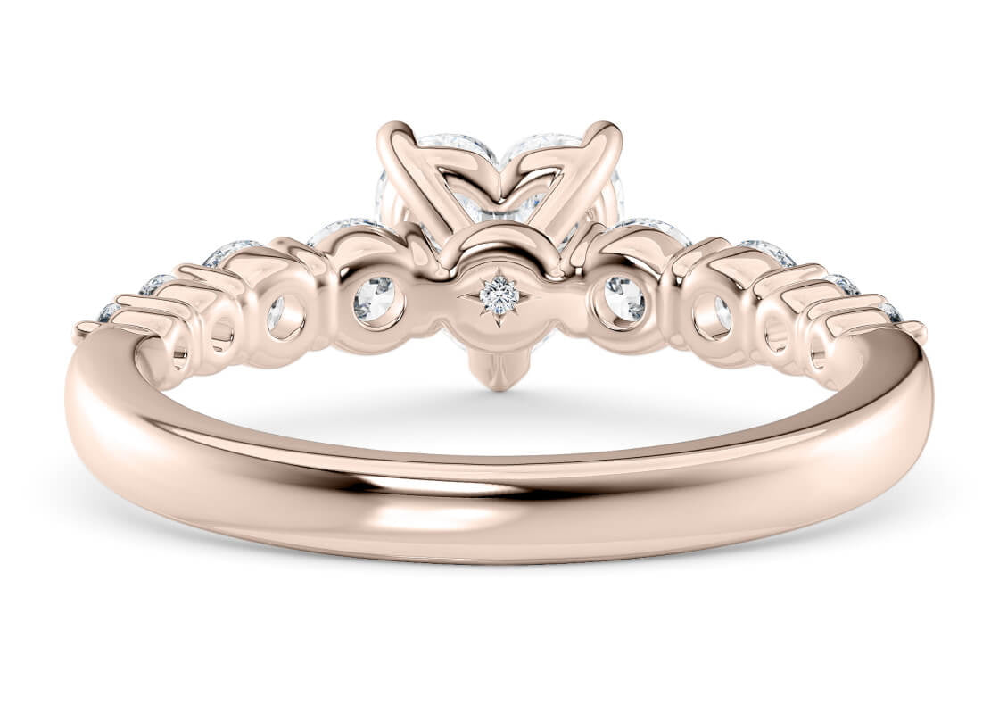 Lyra Diamond Band Rose Gold 18k Heart Engagement Ring