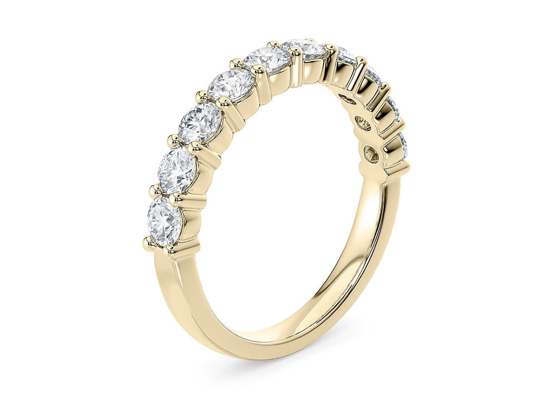 Mayfair Half Set Yellow Gold 18k Natural Eternity Ring