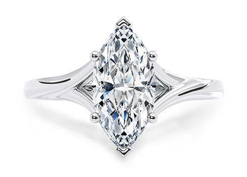 Hanover Solitaire Platinum Marquise Engagement Ring