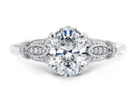 Jasmine Vintage Platinum Oval Engagement Ring