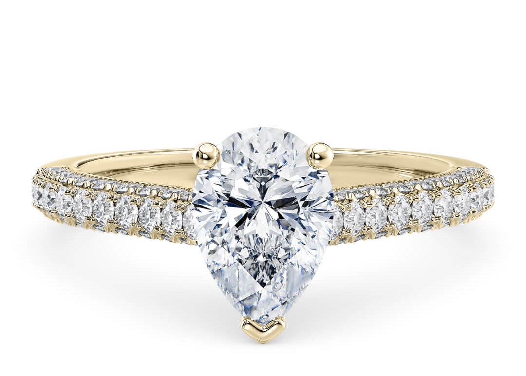 Bloomsbury Vintage Yellow Gold 18k Pear Engagement Ring