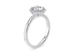 Esther Halo Platinum Round Engagement Ring