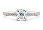 1477 Vintage Rose Gold 18k Asscher Engagement Ring
