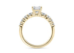 Lyra Diamond Band Yellow Gold 18k Cushion Engagement Ring