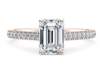 1477 Vintage Rose Gold 18k Emerald Engagement Ring
