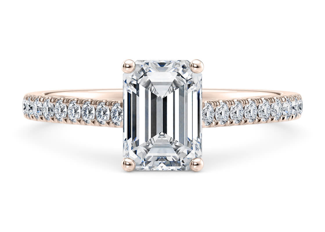 1477 Vintage Rose Gold 18k Emerald Engagement Ring