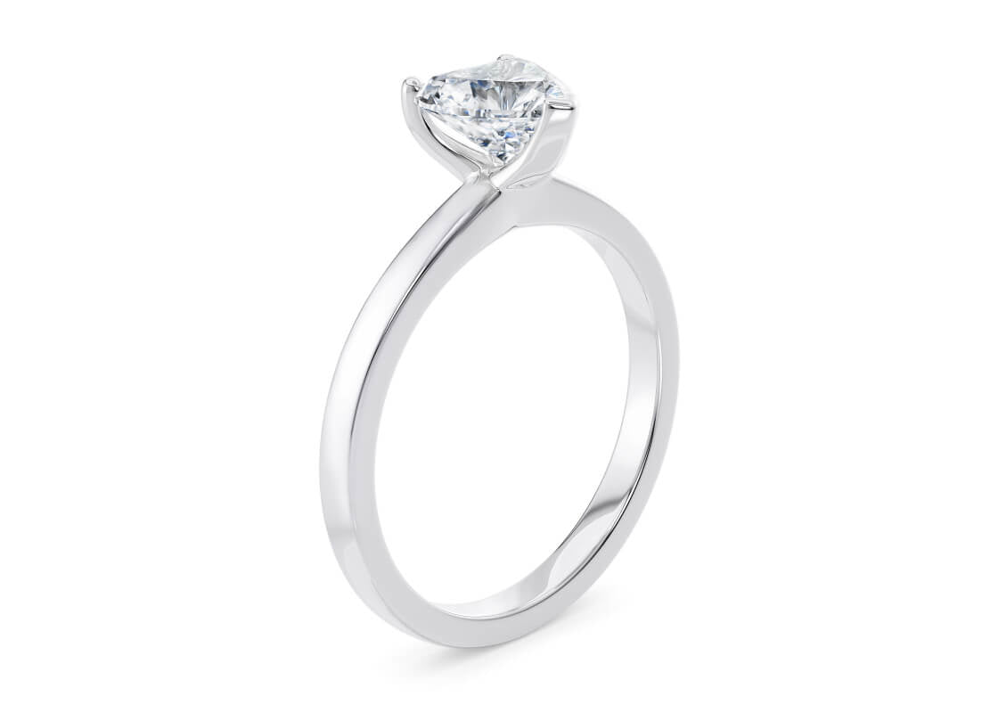 1477 Classic Solitaire Platinum Heart Engagement Ring