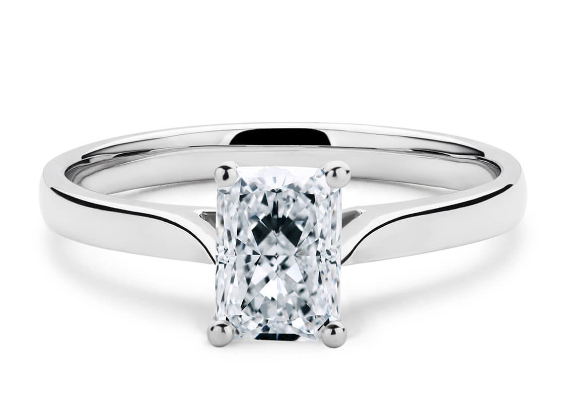 Contour Solitaire Platinum Radiant Engagement Ring