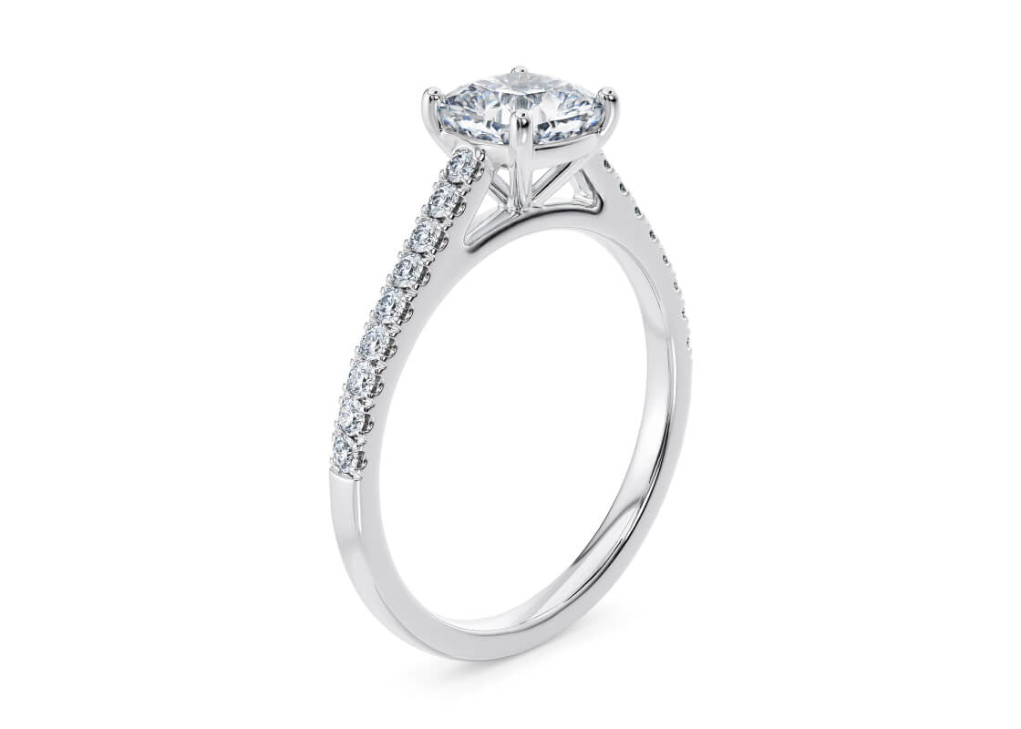 1477 Vintage Platinum Cushion Engagement Ring