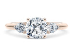 Florence Trilogy Rose Gold 18k Cushion Engagement Ring