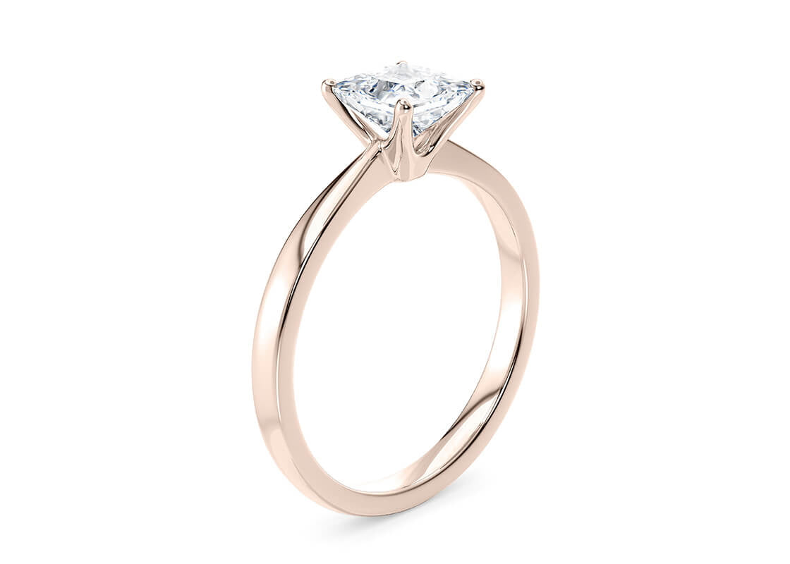 Delicacy Solitaire Rose Gold 18k Princess Engagement Ring