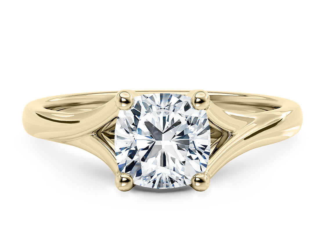 Hanover Solitaire Yellow Gold 18k Cushion Engagement Ring