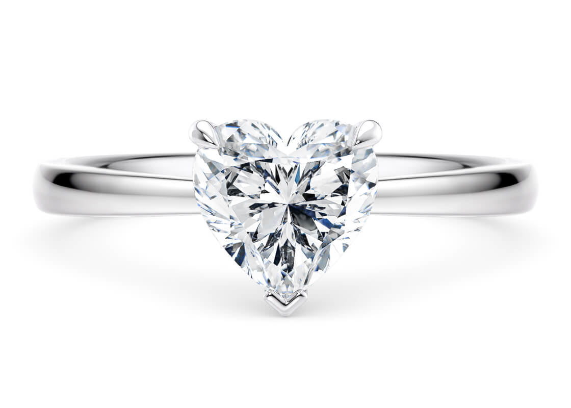 Starlight Solitaire Platinum Heart Engagement Ring