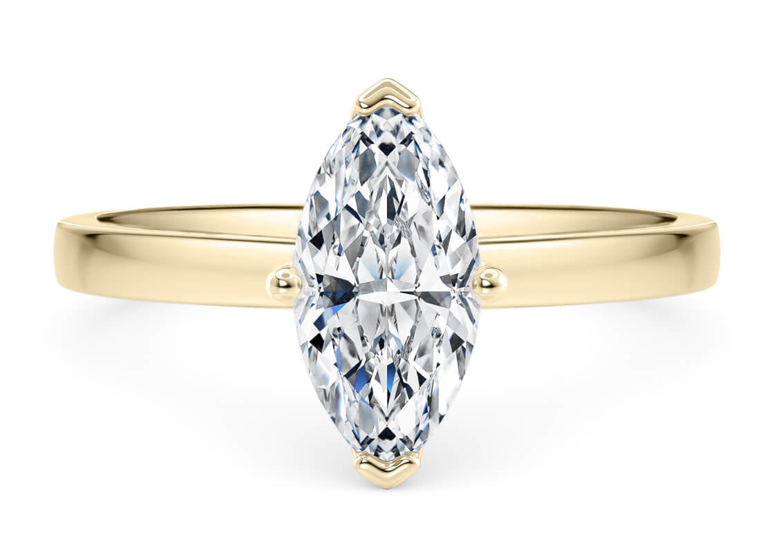 1477 Classic Solitaire Yellow Gold 18k Marquise Engagement Ring