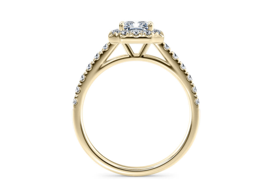 Medici Halo Yellow Gold 18k Radiant Engagement Ring