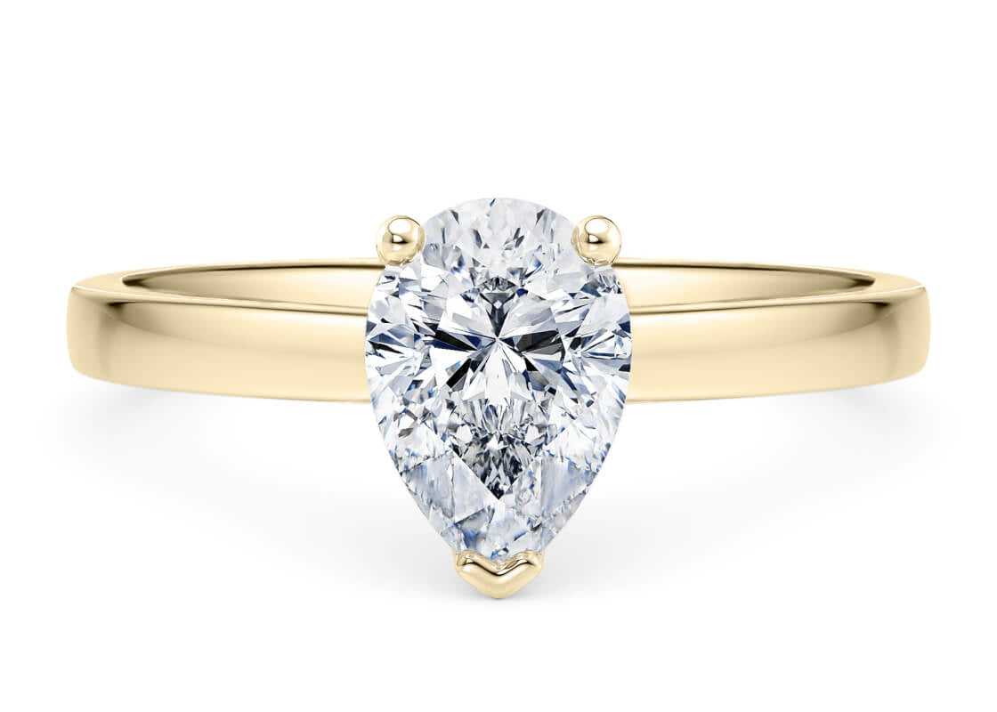 1477 Classic Solitaire Yellow Gold 18k Pear Engagement Ring