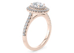 Empress Halo Rose Gold 18k Oval Engagement Ring