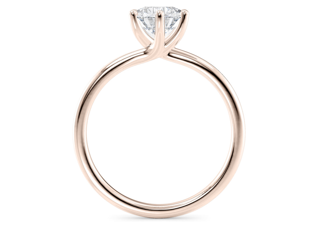 Zeta Solitaire Rose Gold 18k Round Engagement Ring