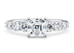 Lyra Diamond Band Platinum Asscher Engagement Ring