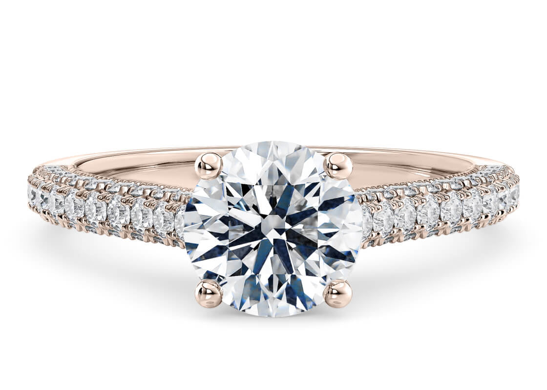 Bloomsbury Vintage Rose Gold 18k Round Engagement Ring