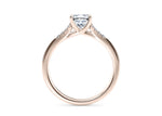 Thea Diamond Band Rose Gold 18k Cushion Engagement Ring