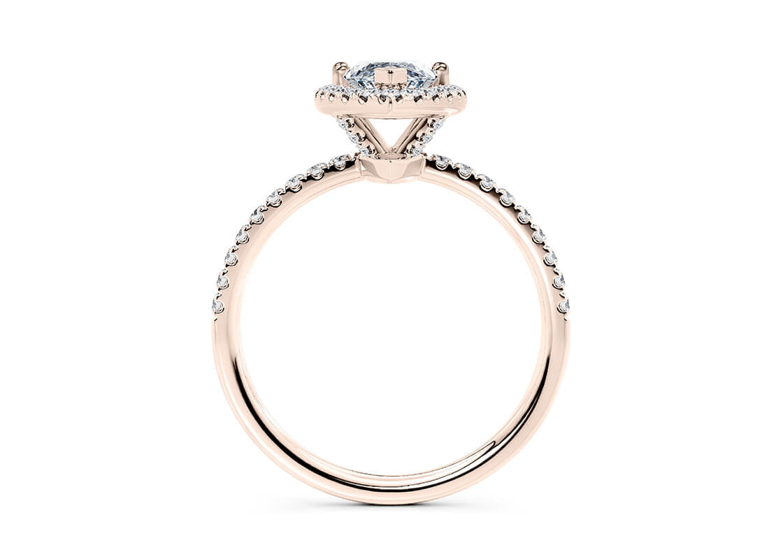 Isabella Halo Rose Gold 18k Marquise Engagement Ring