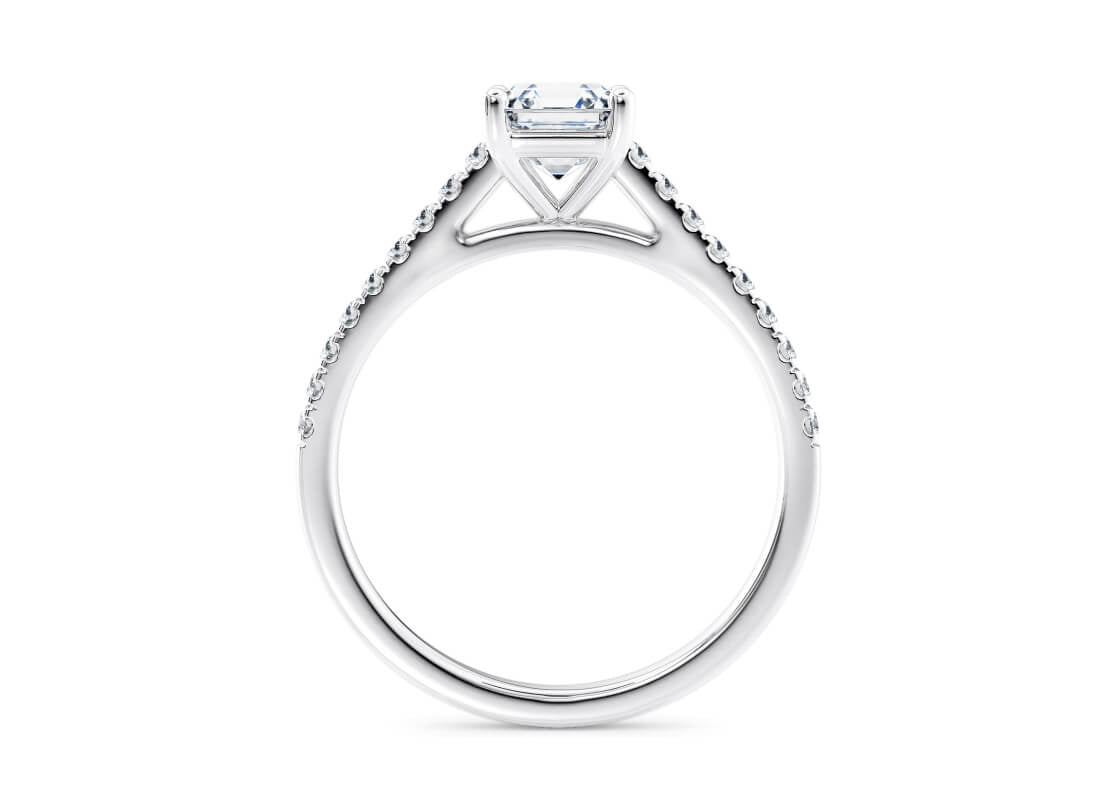 1477 Vintage Platinum Asscher Engagement Ring