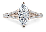 Oxford Diamond Band Rose Gold 18k Marquise Engagement Ring