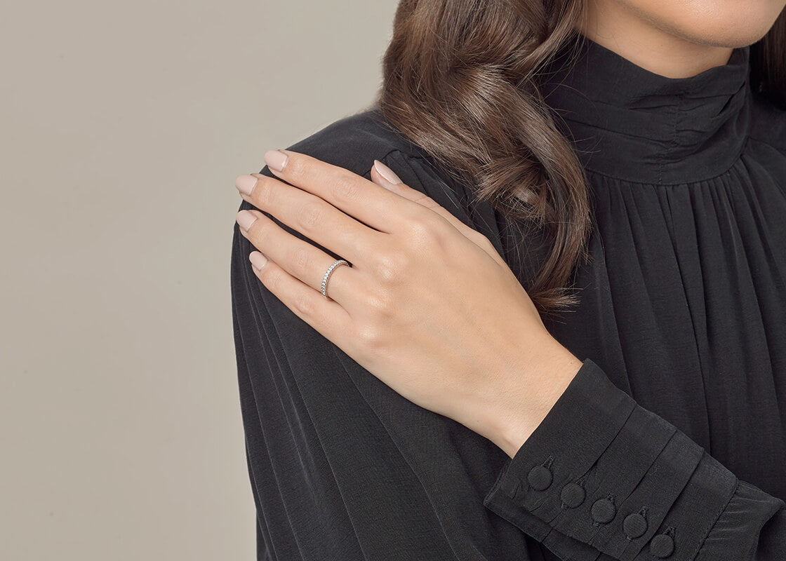 Kindrea Yellow Gold 18k Half Set Eternity Ring