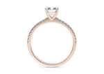 Aria Diamond Band Rose Gold 18k Radiant Engagement Ring
