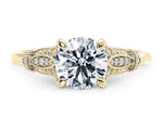 Jasmine Vintage Yellow Gold 18k Round Engagement Ring