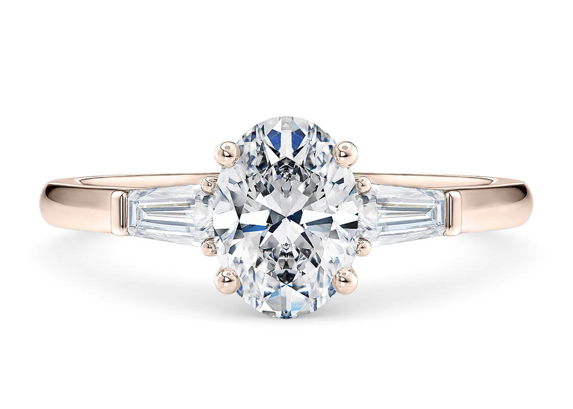 Alexandria Trilogy Rose Gold 18k Oval Engagement Ring