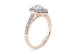 Medici Halo Rose Gold 18k Pear Engagement Ring