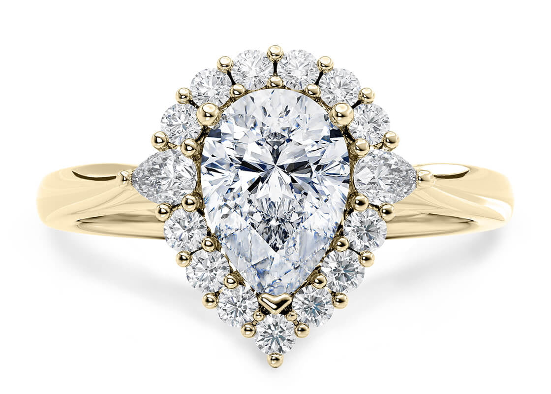 Hampstead Halo Yellow Gold 18k Pear Engagement Ring
