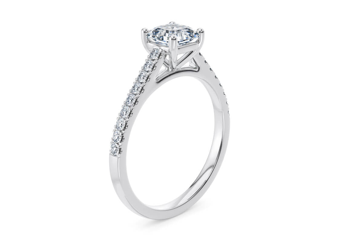 1477 Vintage Platinum Asscher Engagement Ring