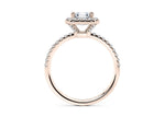 Isabella Halo Rose Gold 18k Asscher Engagement Ring